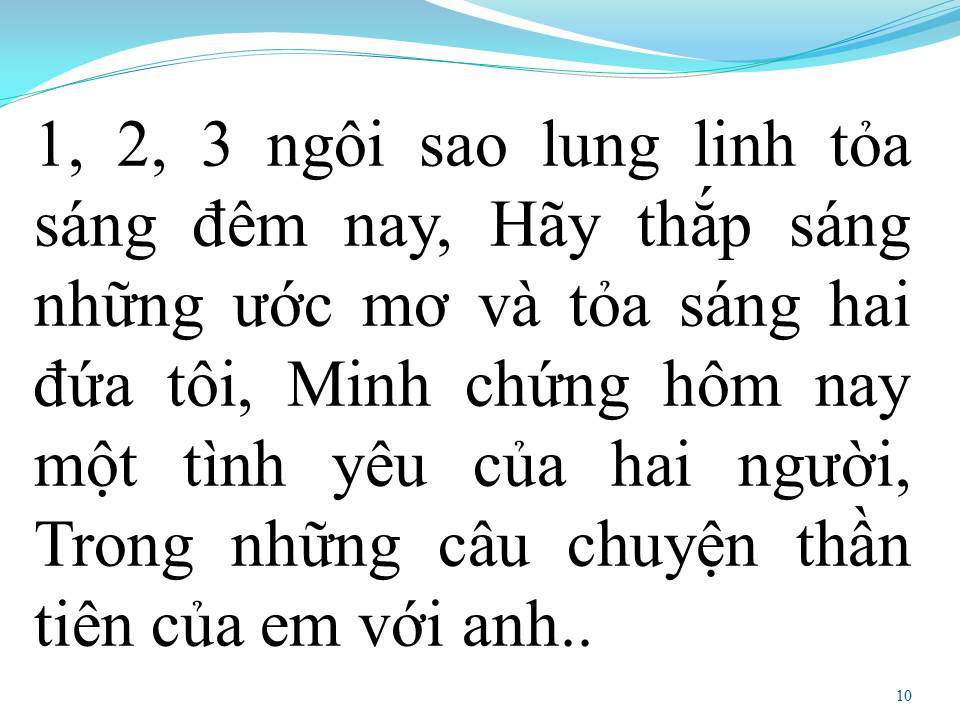 Lời bài hát MỘT HAI BA NGÔI SAO