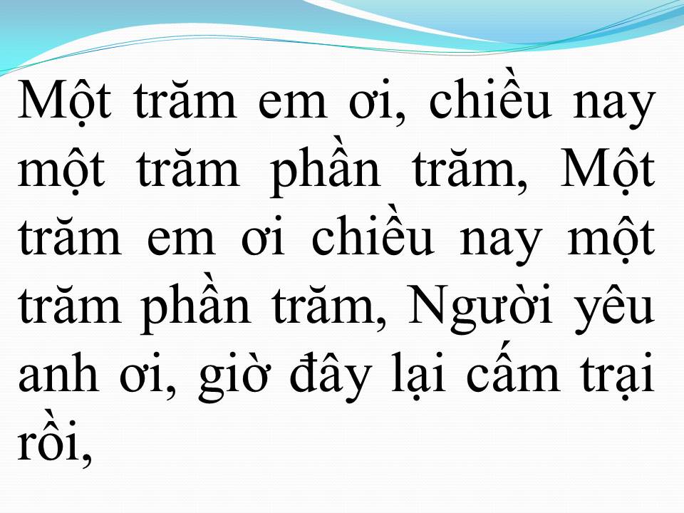 Lời bài hát MỘT TRĂM PHẦN TRĂM