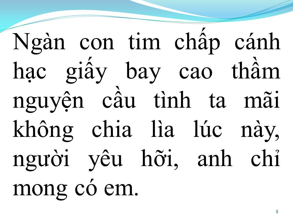 Lời bài hát MỘT NGÀN HẠC GIẤY