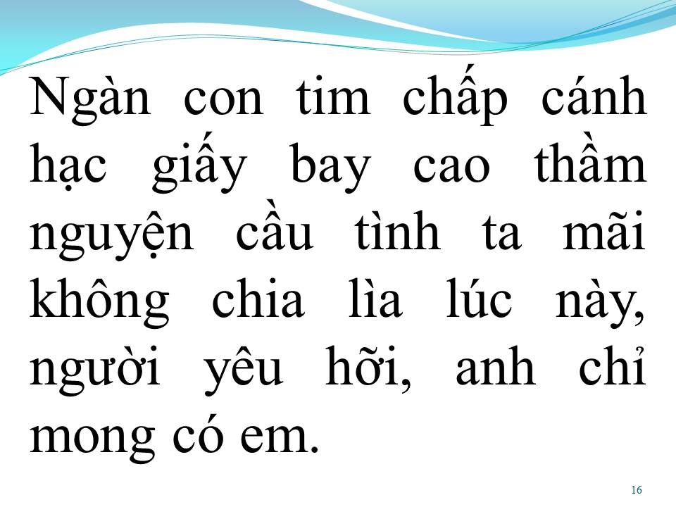 Lời bài hát MỘT NGÀN HẠC GIẤY