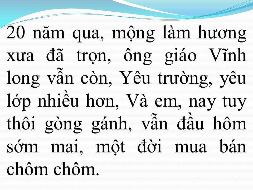Lời bài hát HAI MƯƠI NĂM TÌNH ĐẸP MÙA CHÔM CHÔM