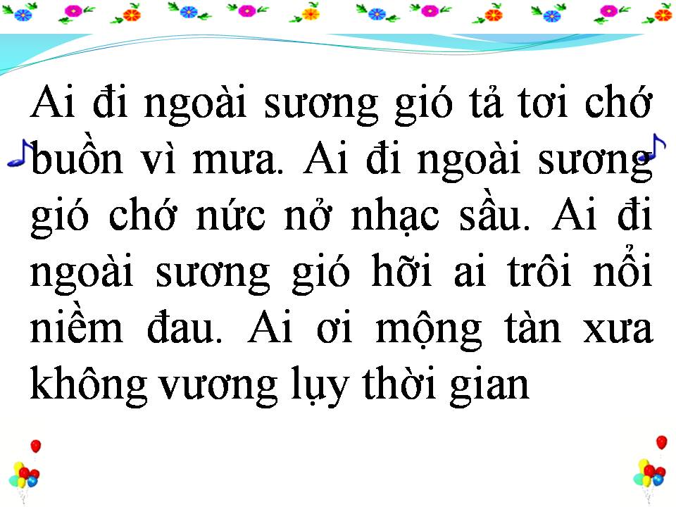 Lời bài hát AI ĐI NGOÀI SƯƠNG GIÓ