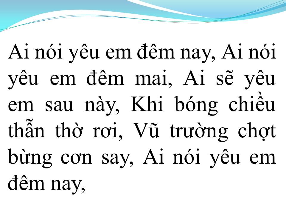 Lời bài hát AI NÓI YÊU EM ĐÊM NAY