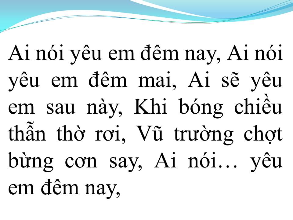 Lời bài hát AI NÓI YÊU EM ĐÊM NAY