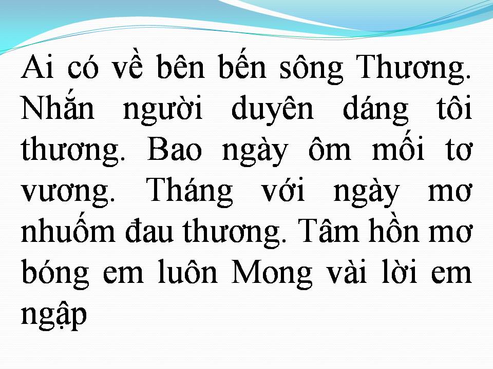 Lời bài hát AI VỀ SÔNG TƯƠNG