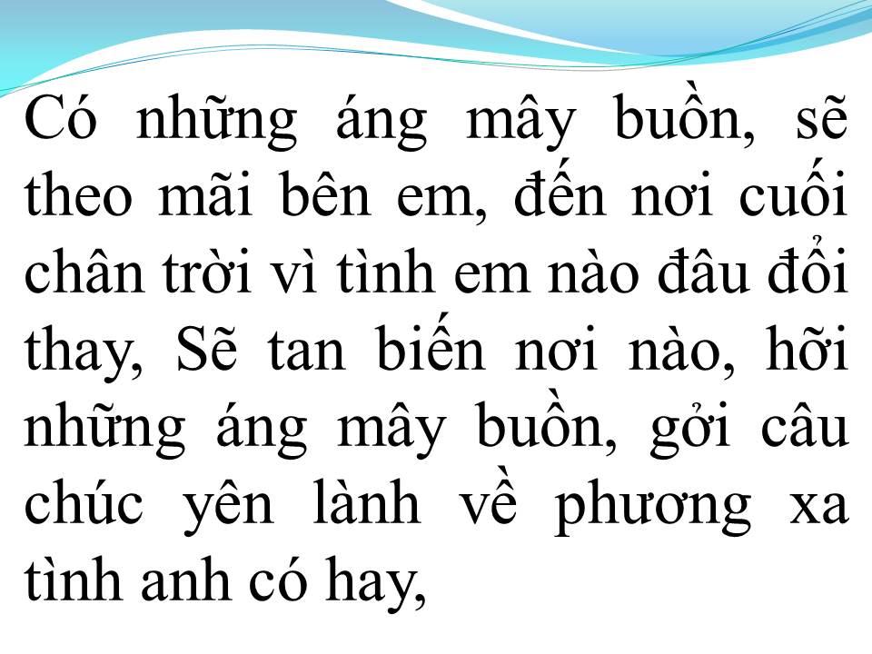 Lời bài hát ÁNG MÂY BUỒN