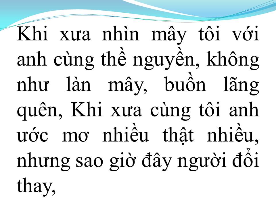 Lời bài hát ÁNG MÂY BUỒN