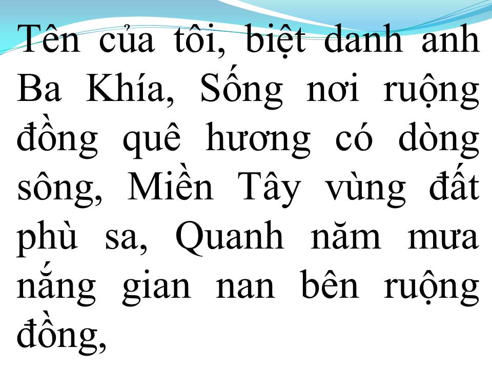 Lời bài hát ANH BA KHÍA