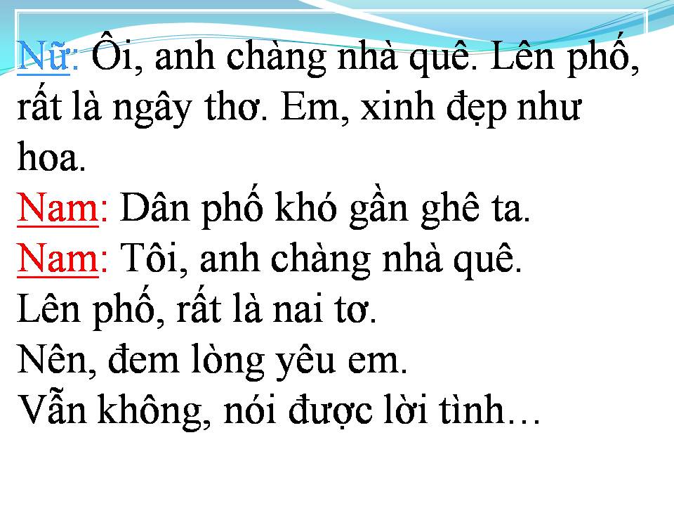 Lời bài hát ANH CHÀNG NHÀ QUÊ