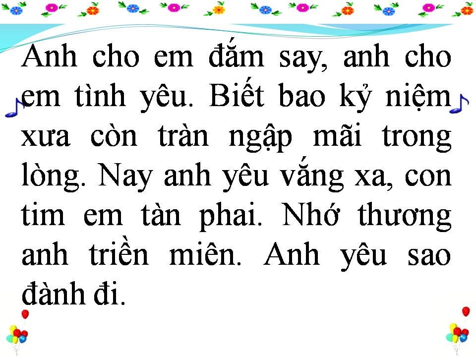 Lời bài hát ANH CHO EM ĐẮM SAY