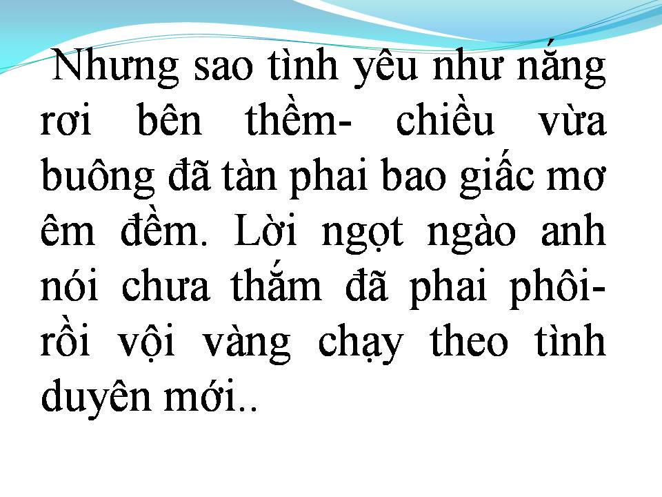 Lời bài hát ANH ĐÃ YÊU KHÔNG THẬT LÒNG