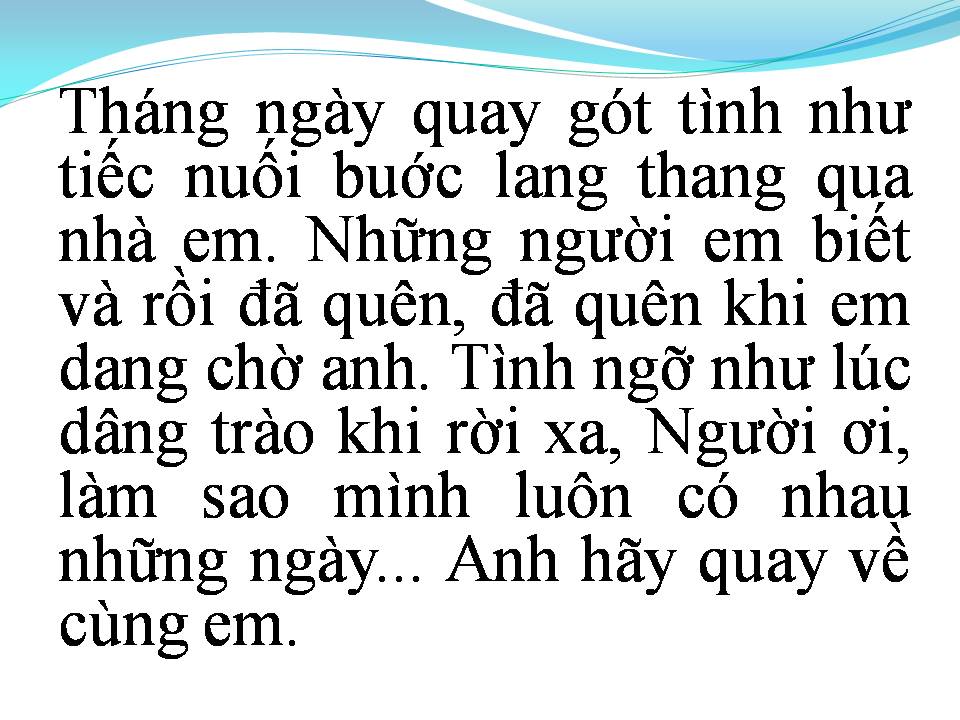 Lời bài hát ANH HÃY QUAY VỀ CÙNG EM