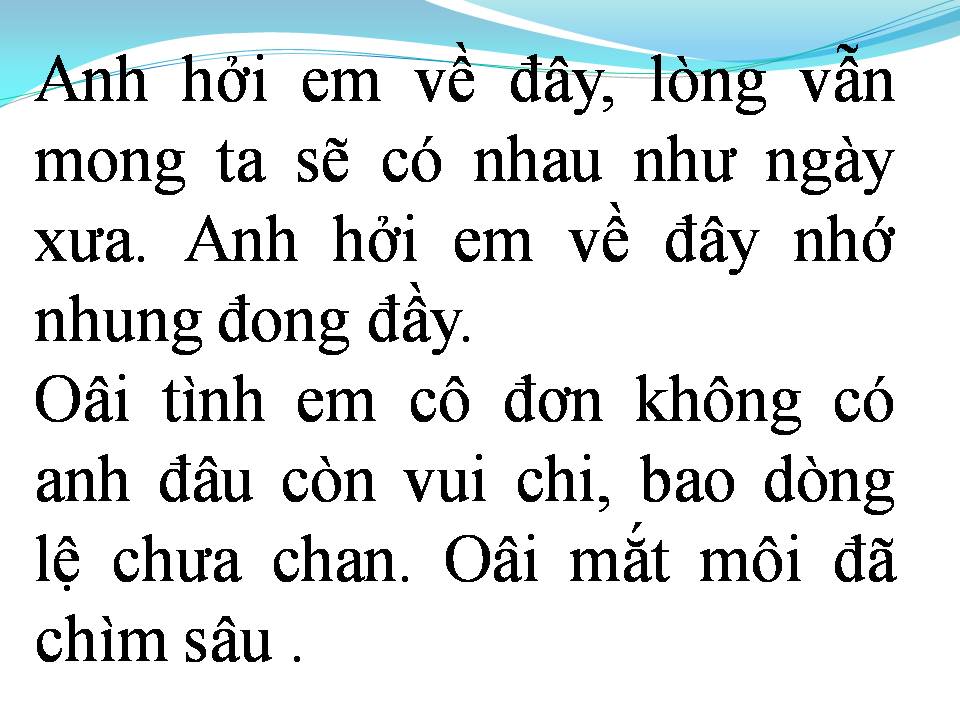 Lời bài hát ANH HỞI EM VỀ ĐÂY