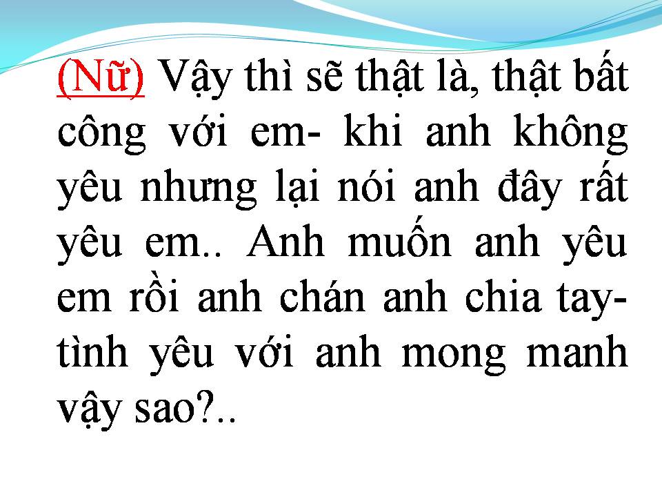 Lời bài hát ANH KHÔNG MUỐN BẤT CÔNG VỚI EM