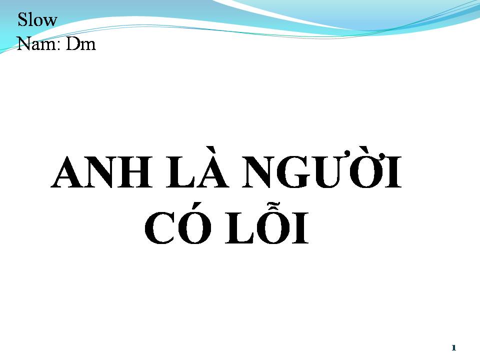 Lời bài hát ANH LÀ NGƯỜI CÓ LỖI (LỖI LẦM KIA LÀ Ở ANH)