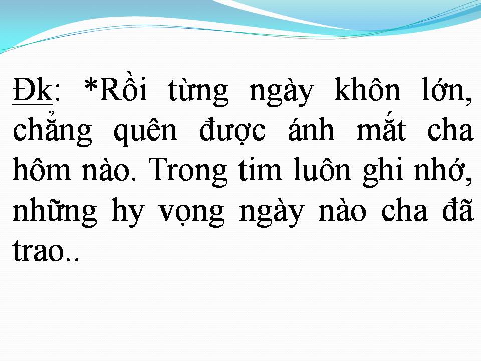 Lời bài hát ÁNH MẮT CỦA CHA