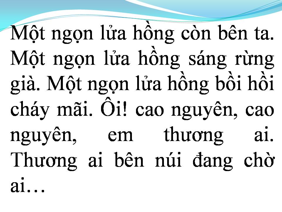Lời bài hát NGỌN LỬA CAO NGUYÊN
