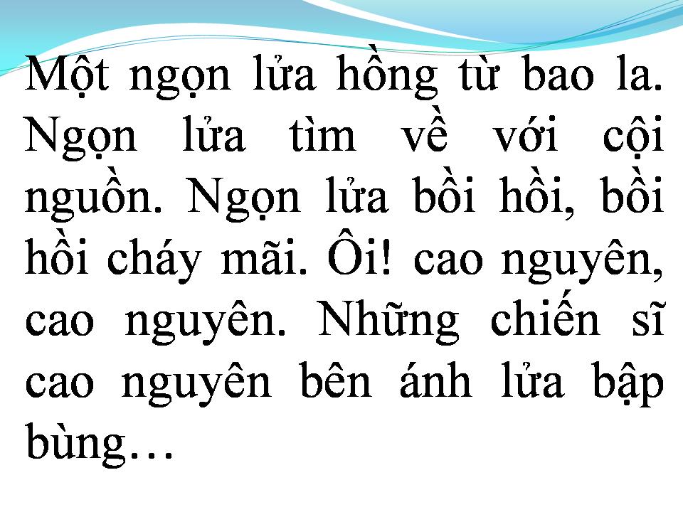Lời bài hát NGỌN LỬA CAO NGUYÊN