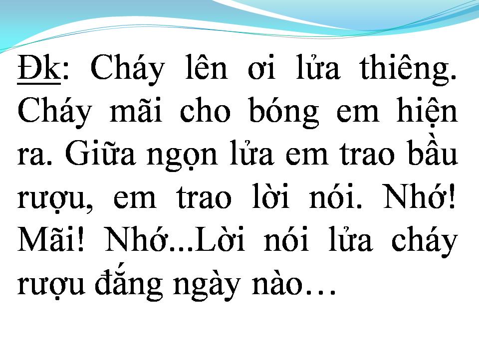 Lời bài hát NGỌN LỬA CAO NGUYÊN