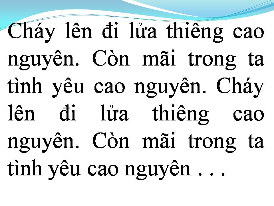Lời bài hát NGỌN LỬA CAO NGUYÊN