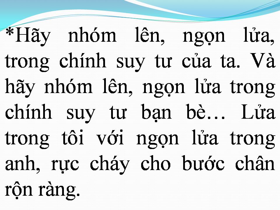 Lời bài hát NGỌN LỬA TRÁI TIM