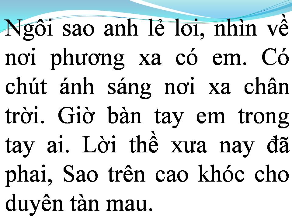 Lời bài hát NGÔI SAO LẺ LOI