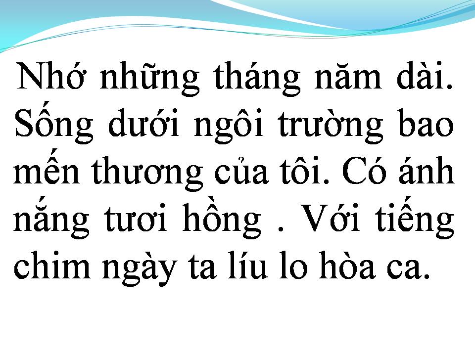 Lời bài hát NGÔI TRƯỜNG DẤU YÊU