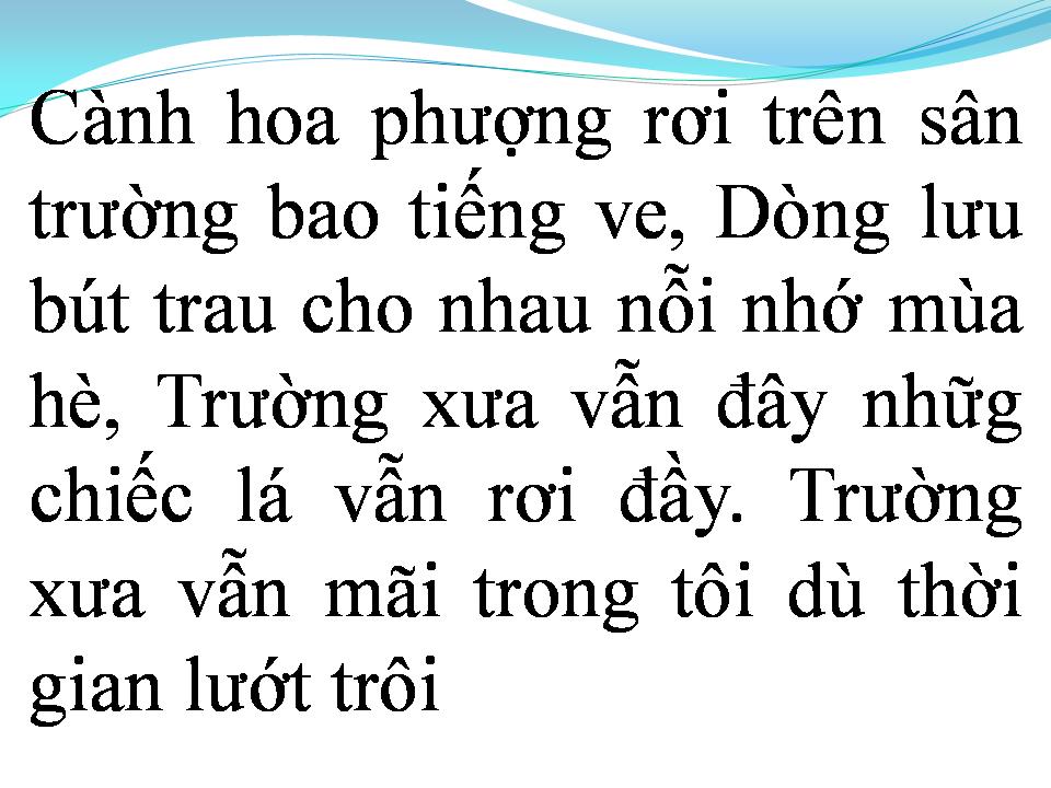 Lời bài hát NGÔI TRƯỜNG DẤU YÊU