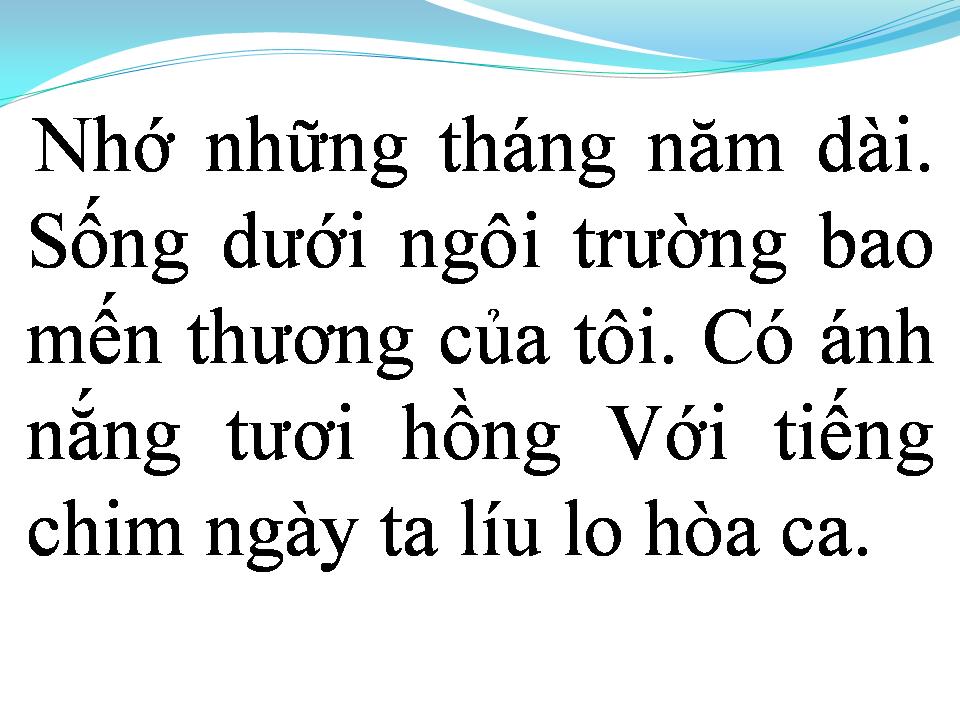 Lời bài hát NGÔI TRƯỜNG DẤU YÊU