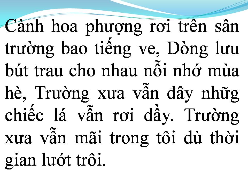 Lời bài hát NGÔI TRƯỜNG DẤU YÊU
