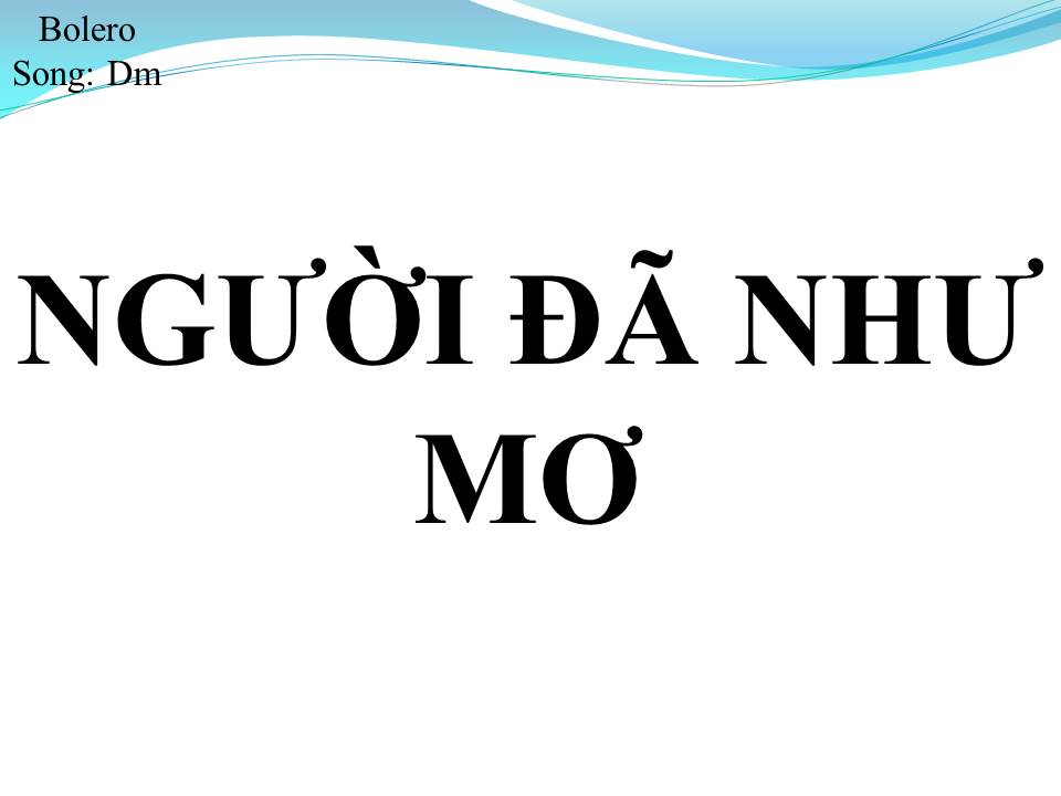 Lời bài hát NGƯỜI ĐÃ NHƯ MƠ (SONG CA)