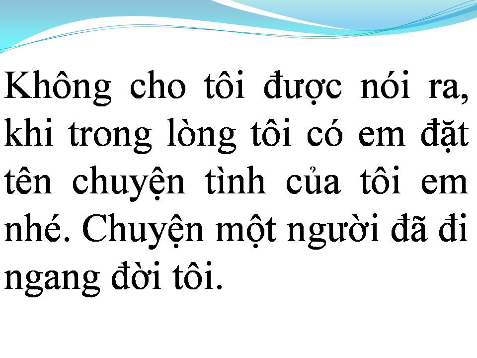 Lời bài hát NGƯỜI ĐI NGANG ĐỜI TÔI