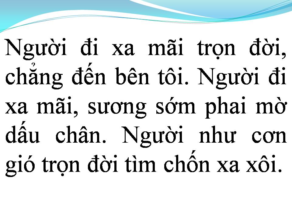 Lời bài hát NGƯỜI ĐI XA MÃI