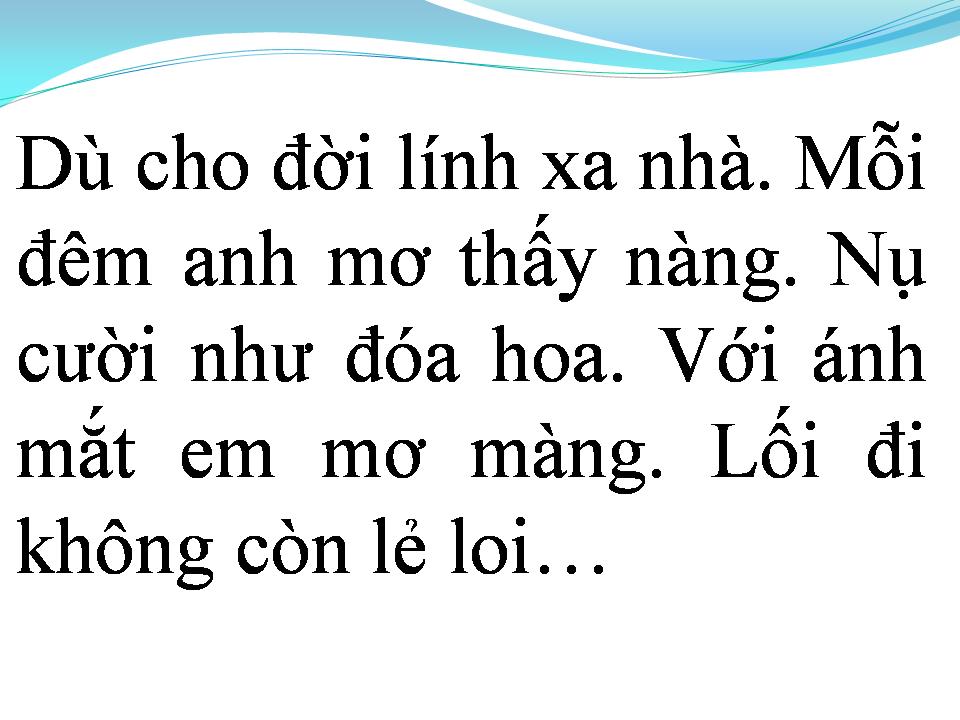Lời bài hát NGƯỜI LÍNH CHUNG TÌNH
