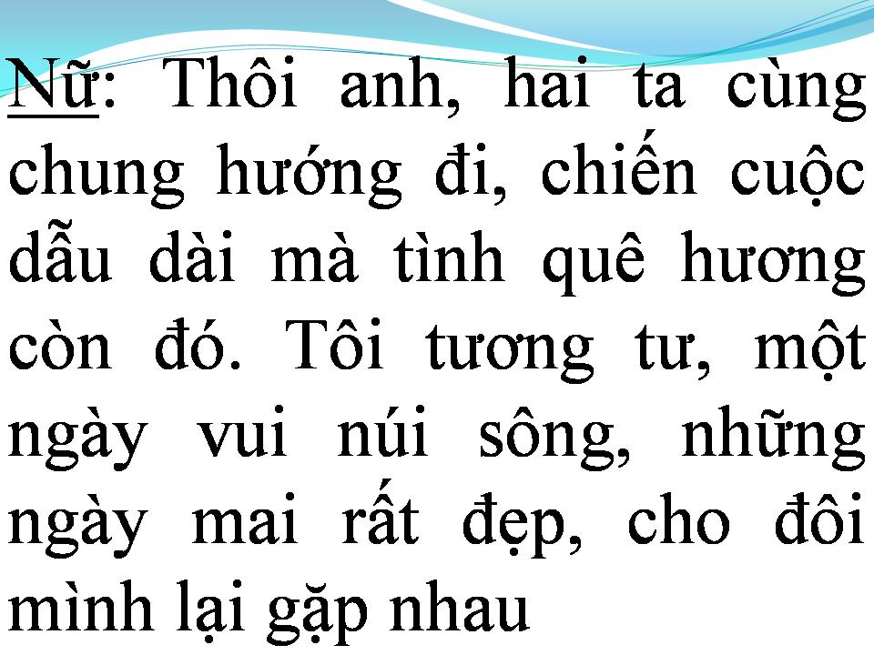 Lời bài hát NGƯỜI NỮ ĐỒNG ĐỘI