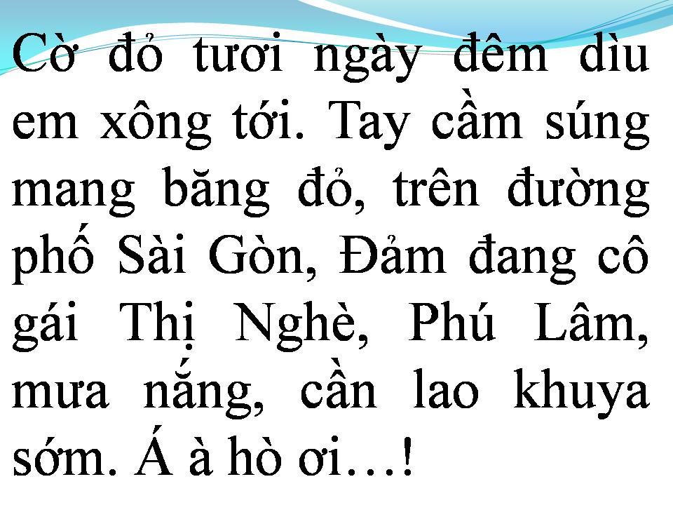 Lời bài hát NGƯỜI NỮ TỰ VỆ SÀI GÒN