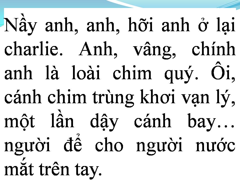 Lời bài hát NGƯỜI Ở LẠI CHARLIE