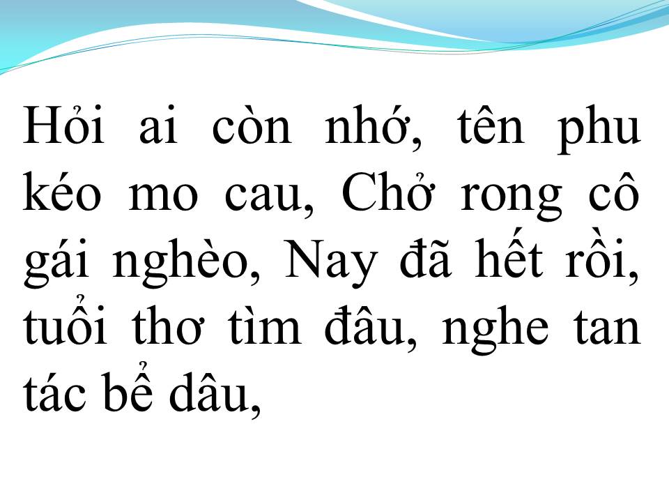 Lời bài hát NGƯỜI PHU KÉO MO CAU