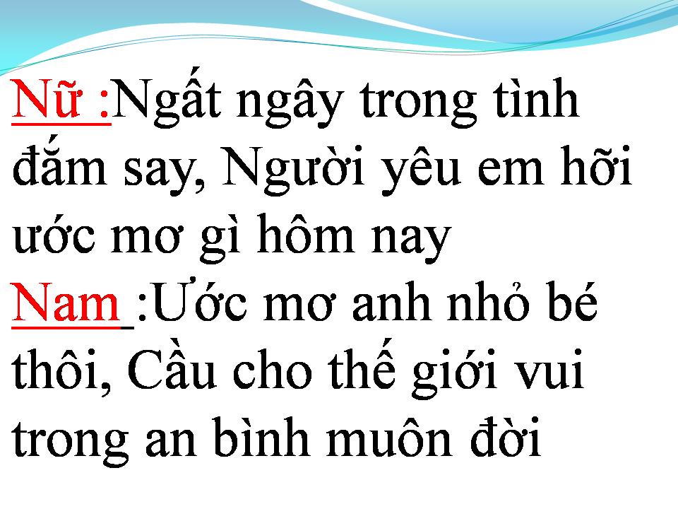 Lời bài hát NGƯỜI TÌNH ƠI MƠ GÌ