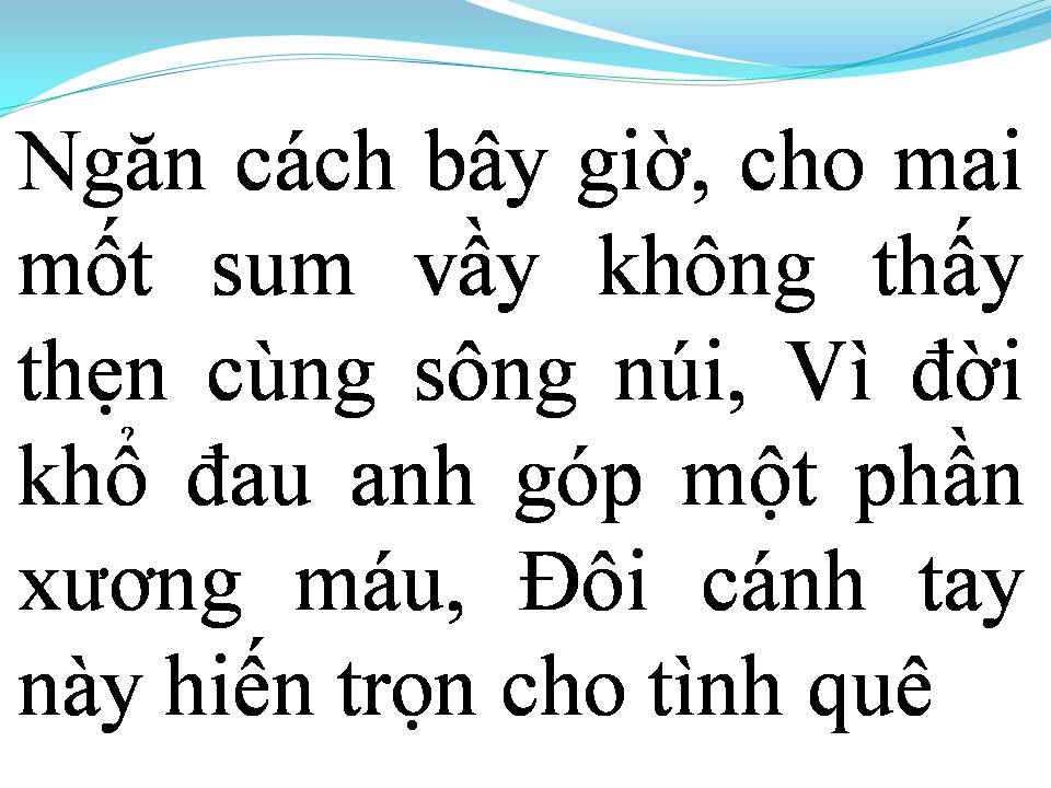 Lời bài hát NGƯỜI TÌNH VÀ QUÊ HƯƠNG