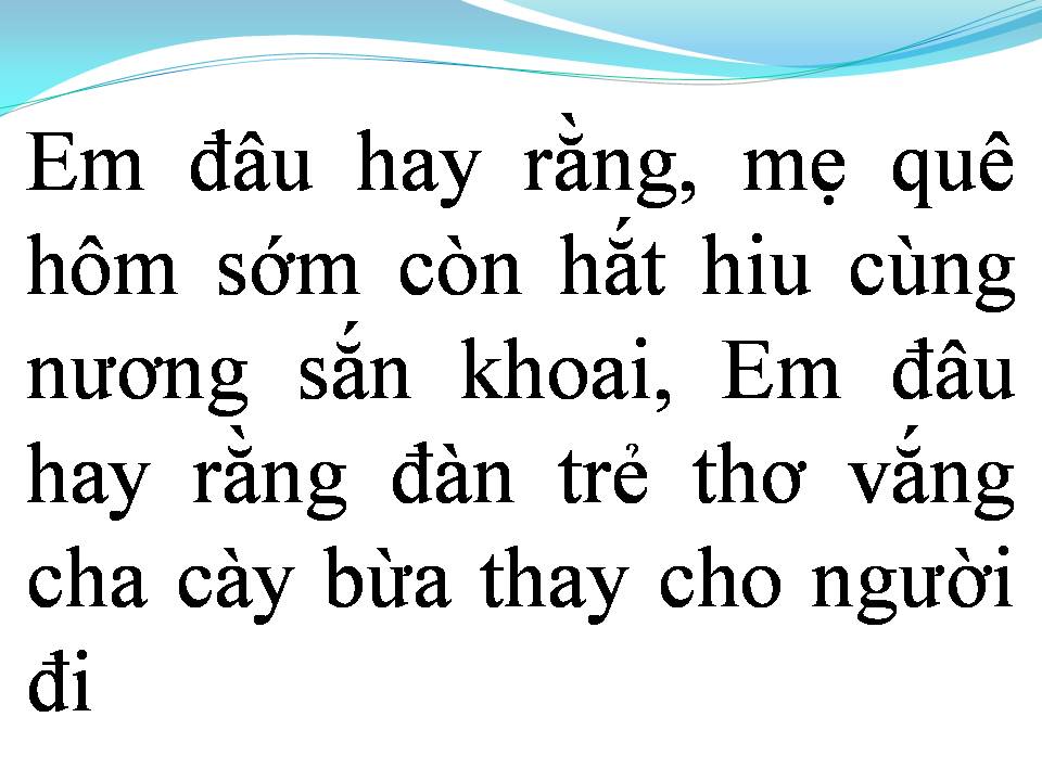Lời bài hát NGƯỜI TÌNH VÀ QUÊ HƯƠNG