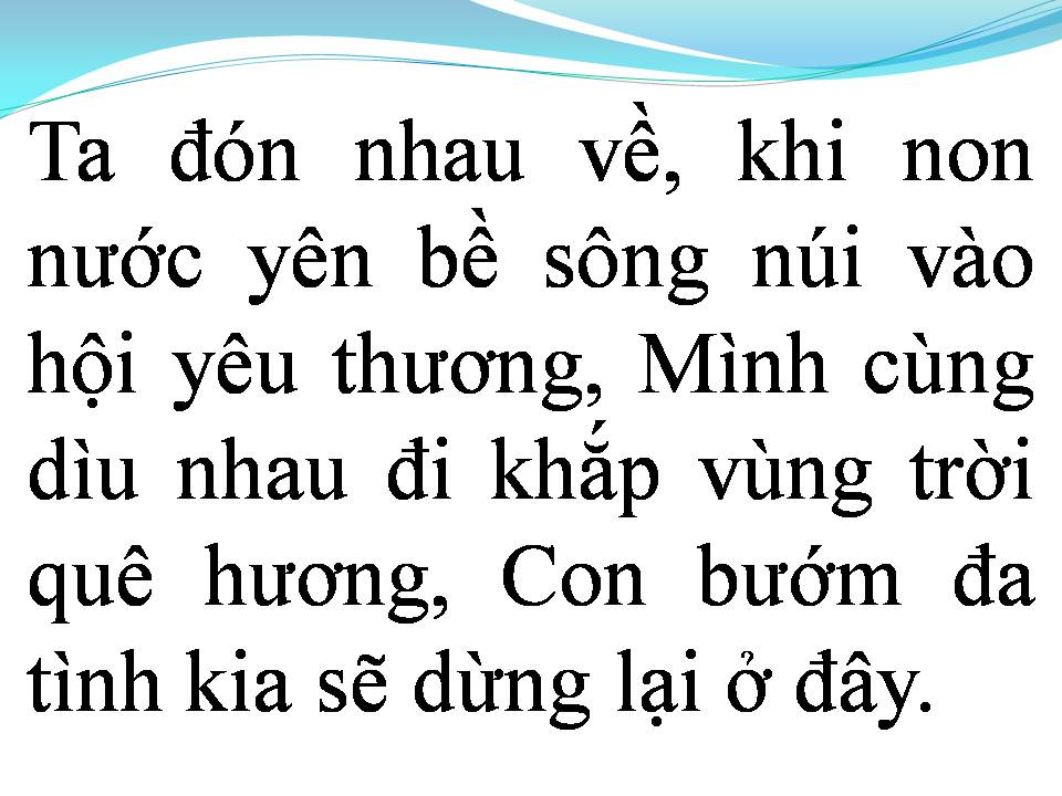 Lời bài hát NGƯỜI TÌNH VÀ QUÊ HƯƠNG
