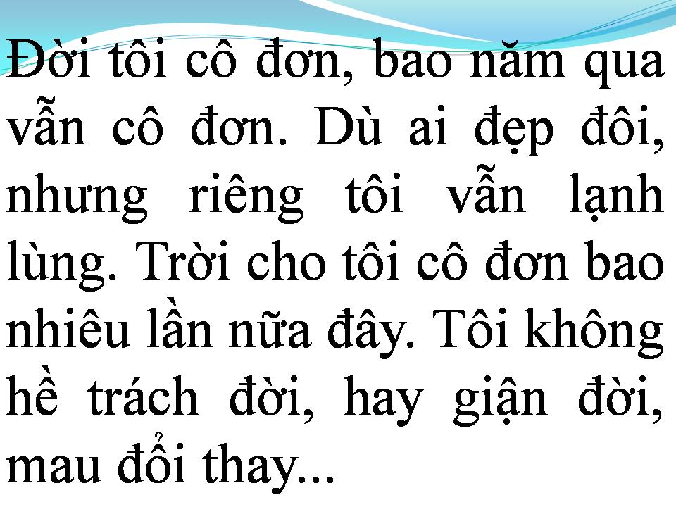 Lời bài hát NGƯỜI YÊU CÔ ĐƠN (ĐỜI TÔI CÔ ĐƠN)