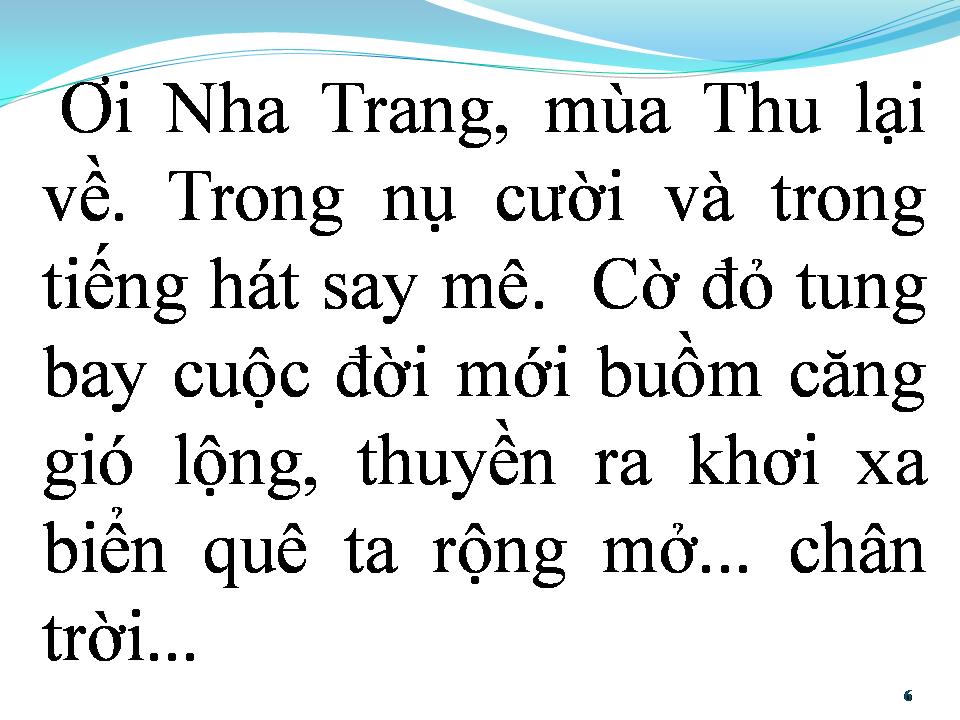 Lời bài hát NHA TRANG MÙA THU LẠI VỀ