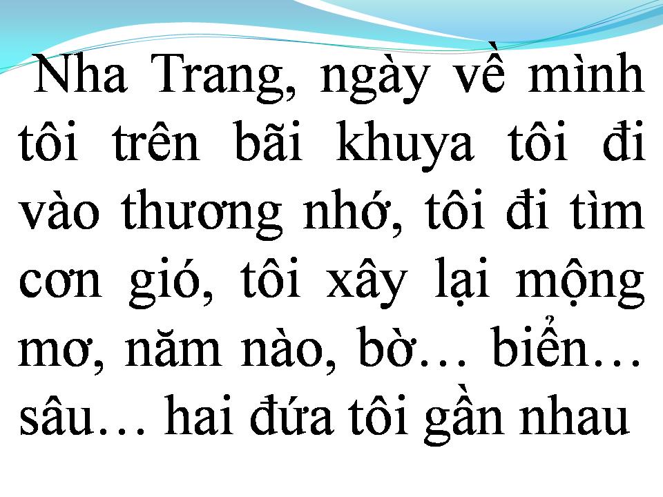 Lời bài hát NHA TRANG NGÀY VỀ