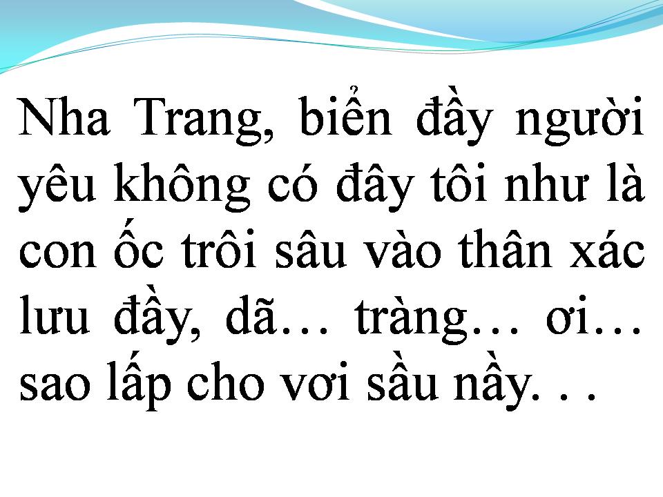 Lời bài hát NHA TRANG NGÀY VỀ