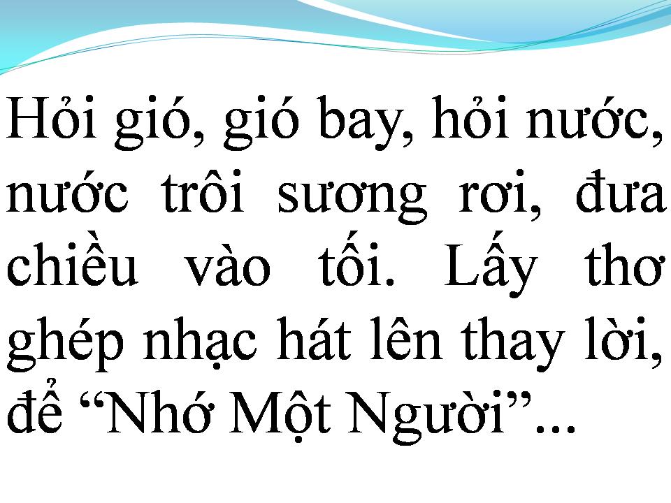 Lời bài hát NHỚ MỘT NGƯỜI