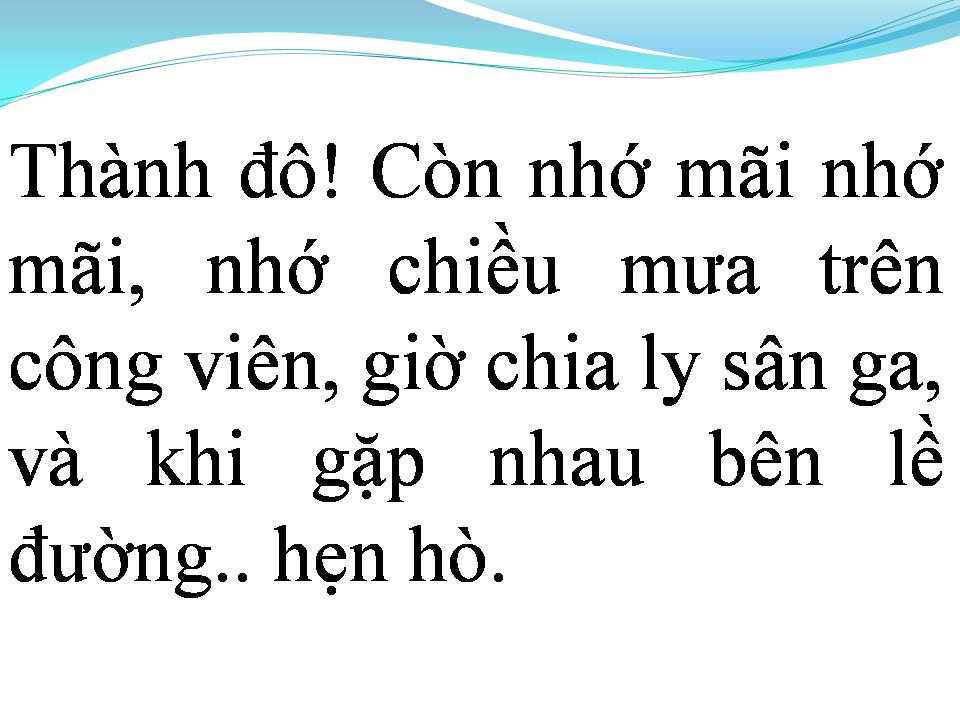 Lời bài hát NHỚ THÀNH ĐÔ