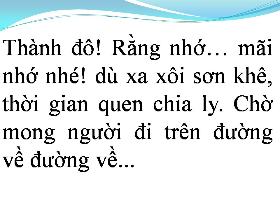 Lời bài hát NHỚ THÀNH ĐÔ