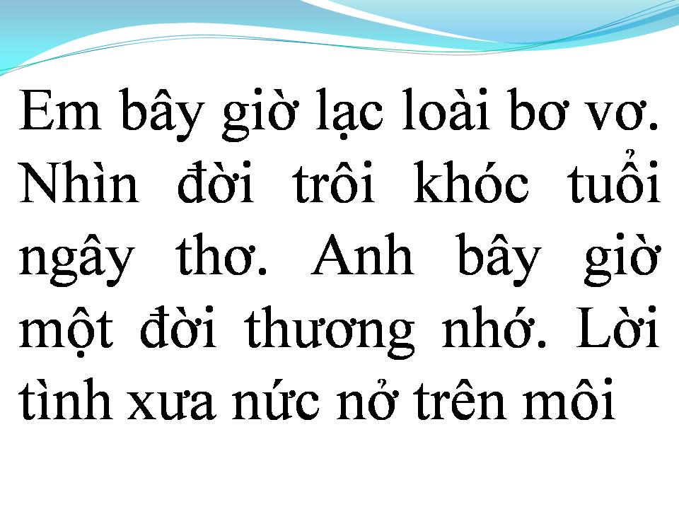 Lời bài hát NHƯ THOÁNG MƠ PHAI